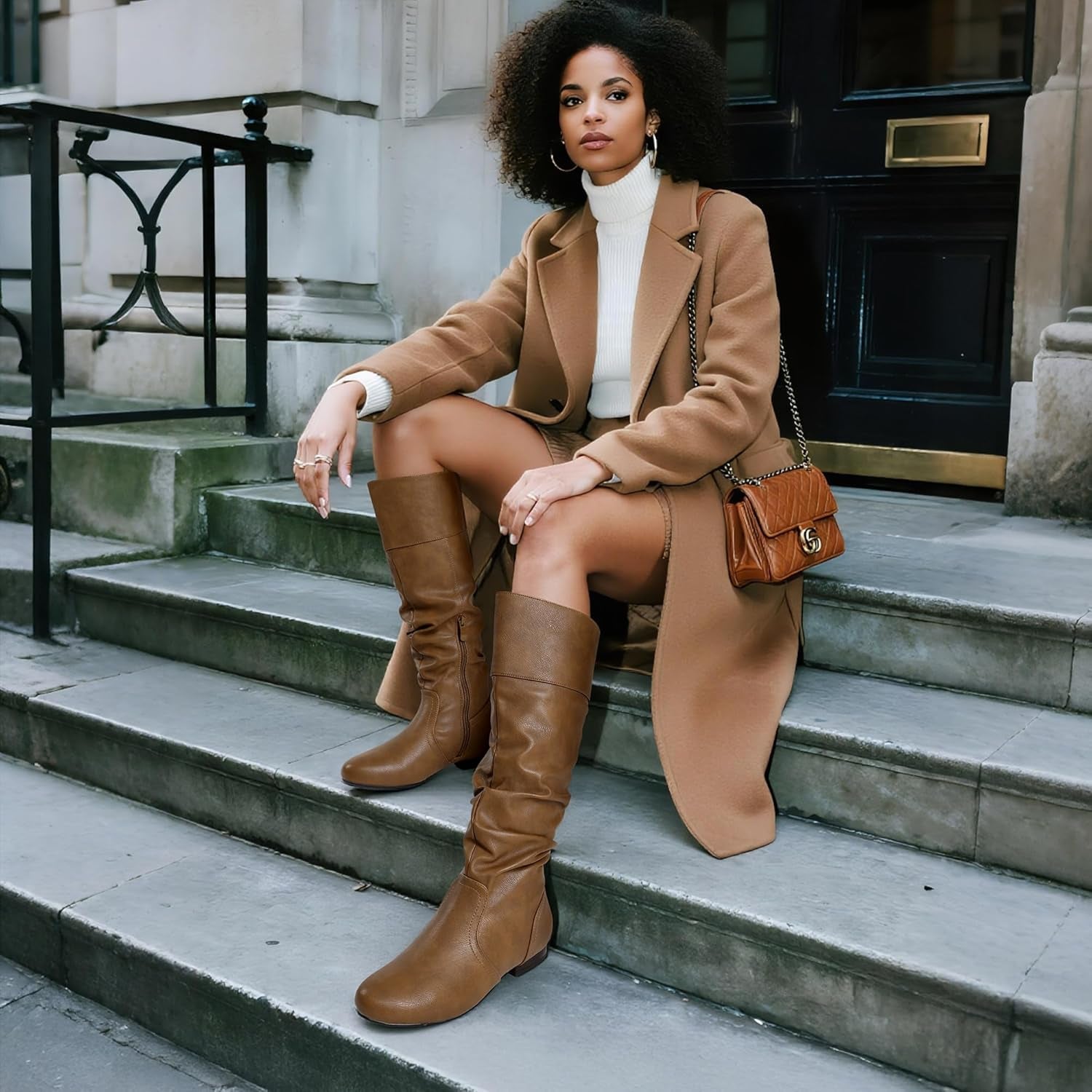 Elevate Your Winter Style with DREAM PAIRS Women's Chic Knee-High Pull-On Boots in Camel