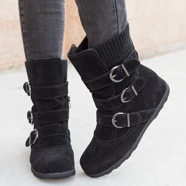 Women's Flat Large Size Short Boots - Thick Cotton Boots | GemTime Collective