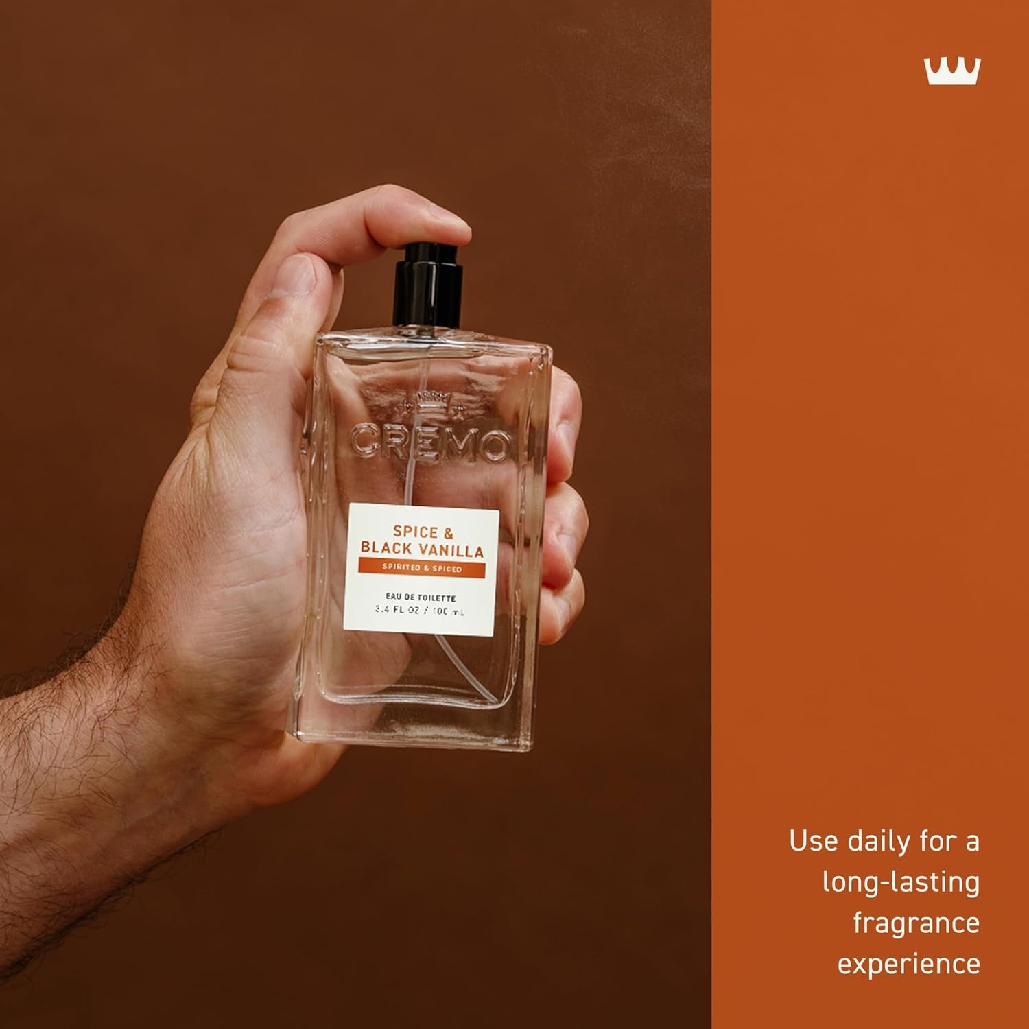 Elevate Your Essence: Cremo Men's Cologne in Spice & Black Vanilla - 3.4 Fl Oz of Sophisticated Scent