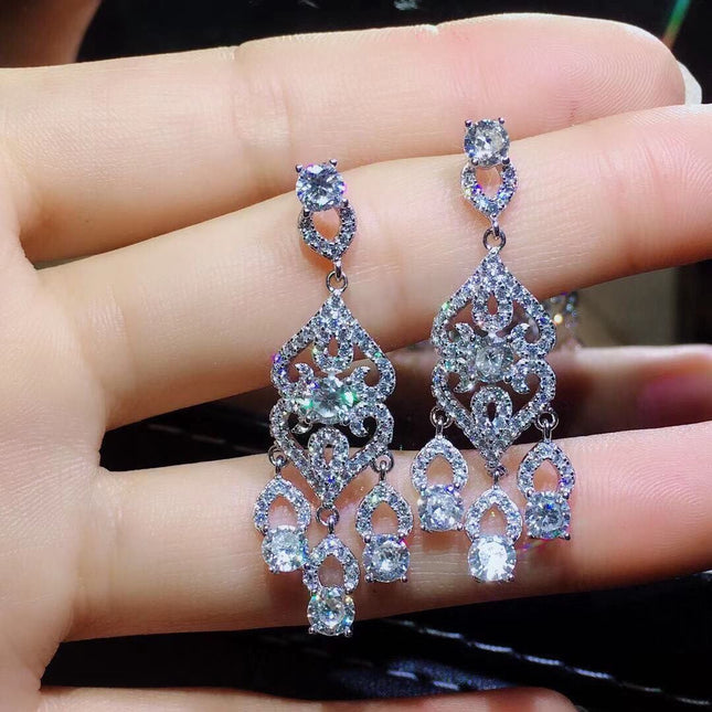 Moissanite Diamond Earrings - Burst Into Flames Design | GemTime Collective