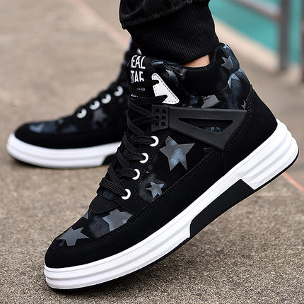 Men's Fleece-Lined High-Top Sneakers - Warm Winter Casual Shoes | GemTime
