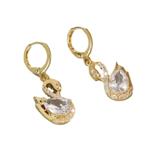 Sweet Rhinestone Swan Earrings - INS Fashion Women's Jewelry | GemTime Collective