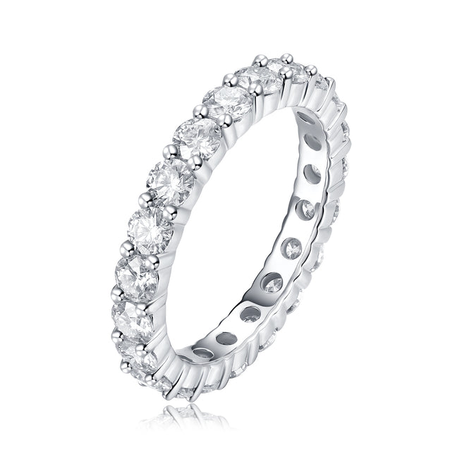 Multi-Row Moissanite Ring - S925 Silver Diamond Band | GemTime Collective