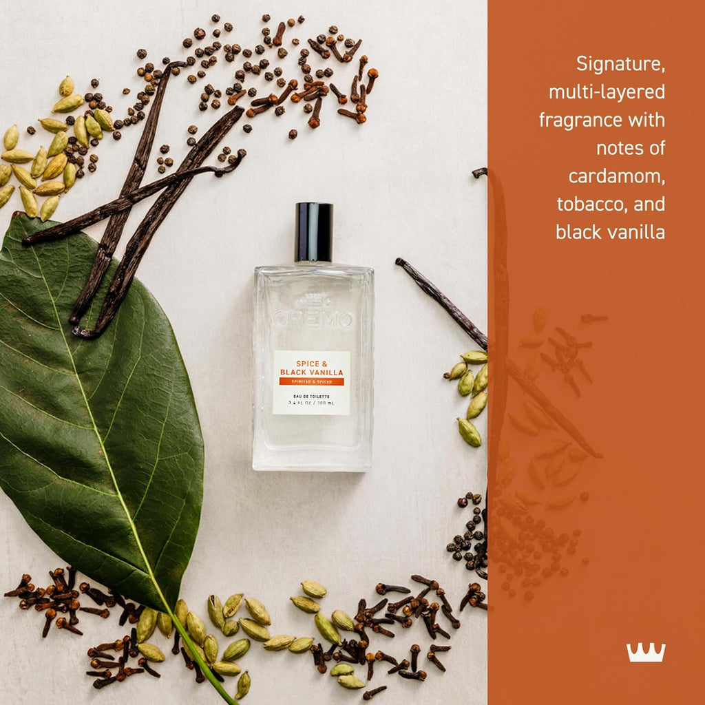 Elevate Your Essence: Cremo Men's Cologne in Spice & Black Vanilla - 3.4 Fl Oz of Sophisticated Scent