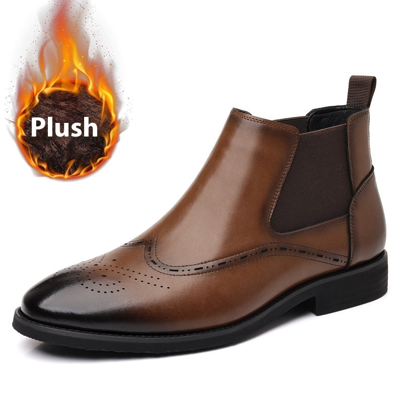 Men's British Vintage Fleece-Lined Boots - Fashion Footwear | GemTime Collective