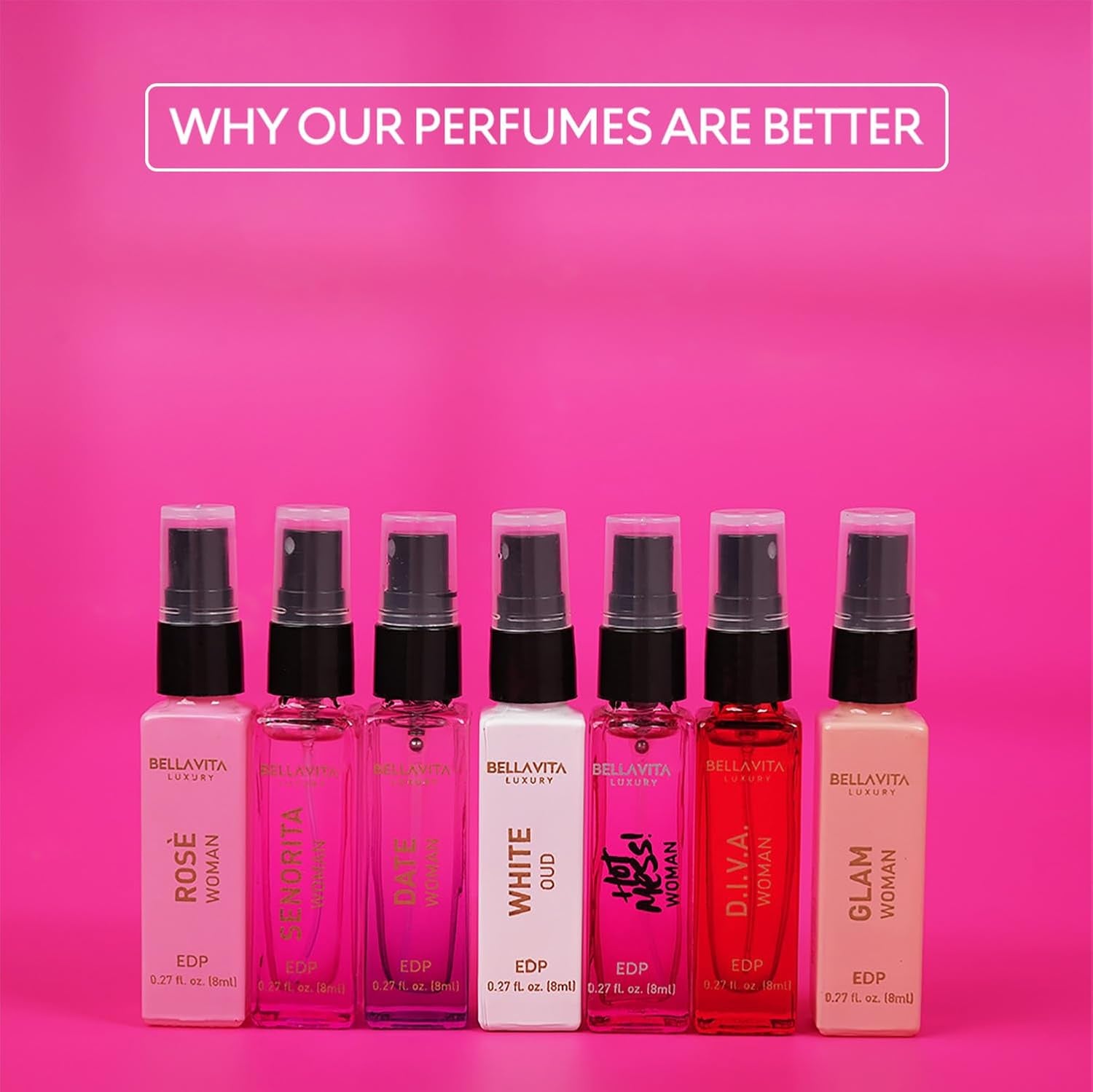 Indulge in Luxury with the Bellavita Women's Perfume Discovery Set – 7 Exquisite Floral Fragrances in Mini Gift Size, Perfect for Any Occasion