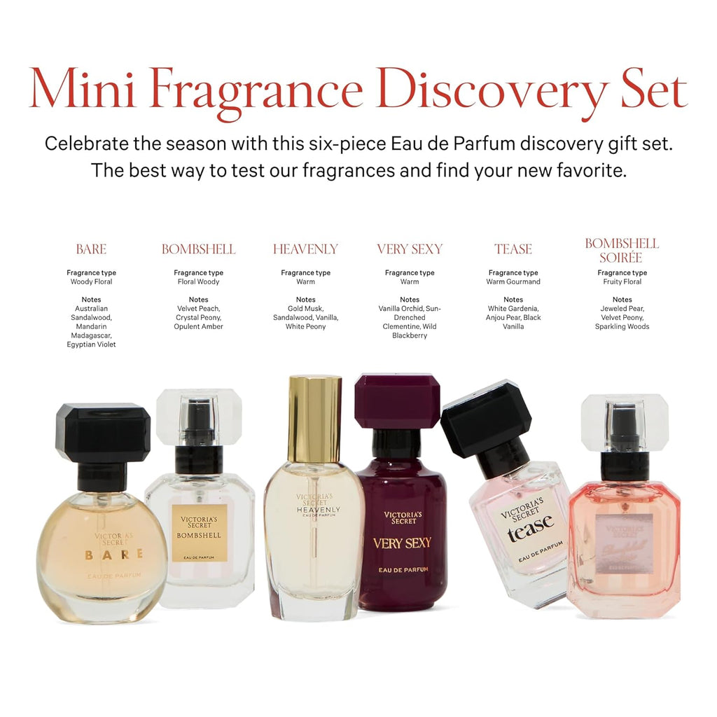 Indulge in Luxury: Victoria's Secret Mini Eau de Parfum Discovery Gift Set with 6 Captivating Scents