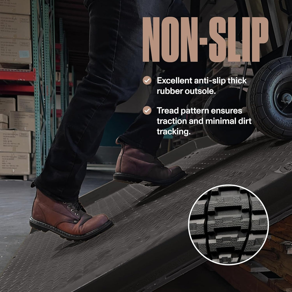 Rugged and Stylish Men's Soft Toe Work Boots – Durable 6-Inch Leather Boots with Reliable Rubber Sole