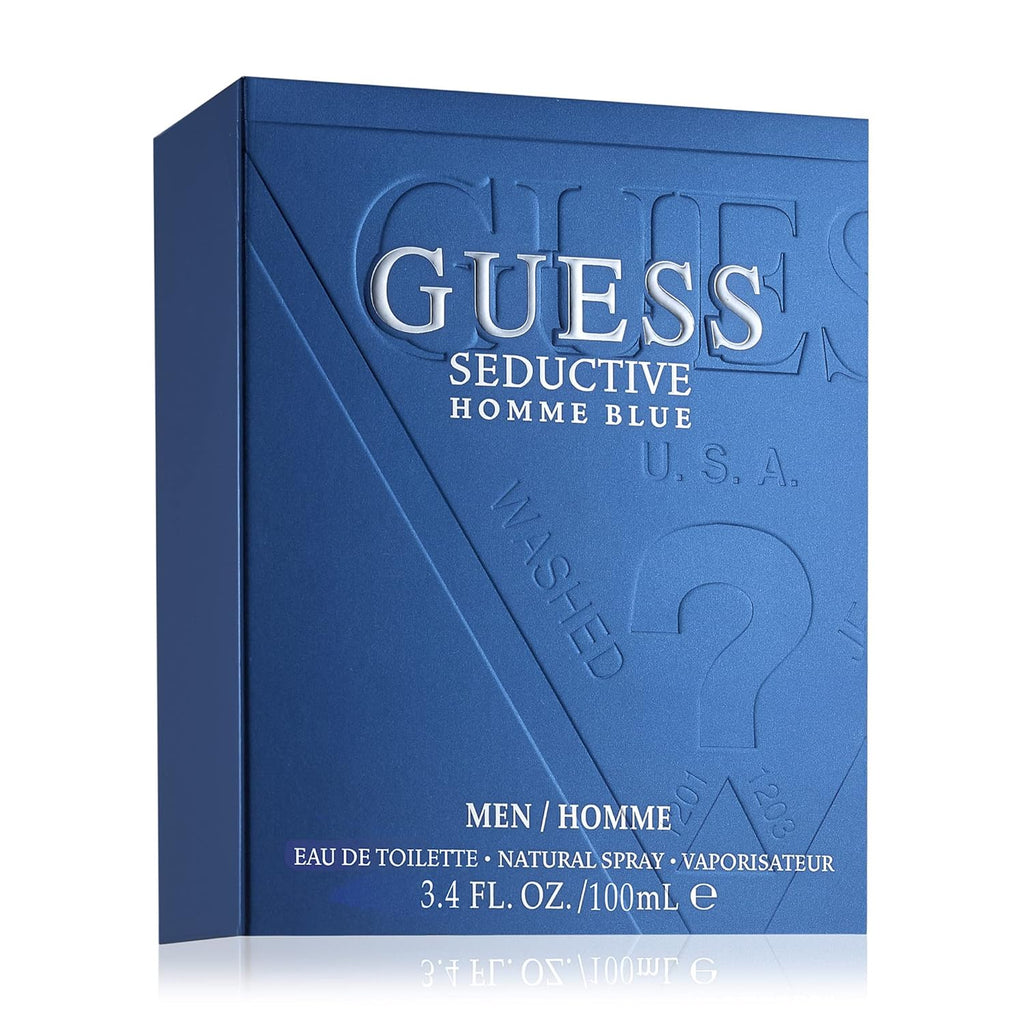 Unleash Your Charisma with GUESS Seductive Homme Blue Eau De Toilette Spray for Men - 3.4 Fl Oz