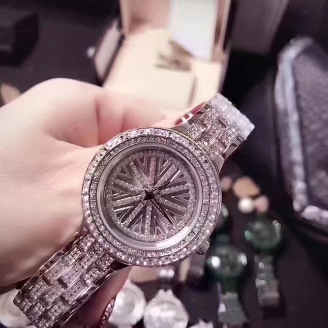 Women's Diamond Steel Belt Watch - Luxury Dress Timepiece | GemTime Collective
