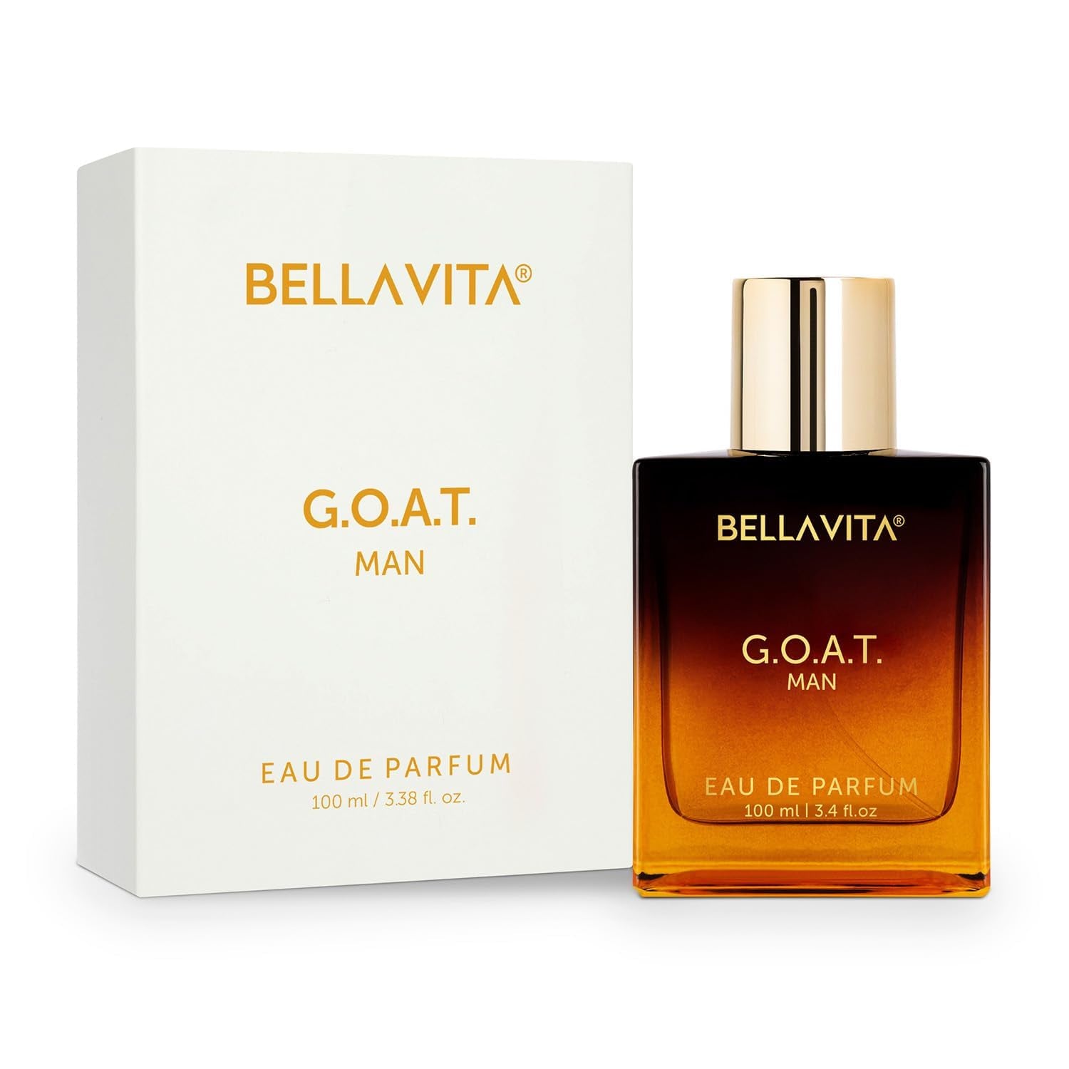 Experience the Essence of Masculinity with Bellavita Luxury G.O.A.T. Men's Eau de Parfum – A Long-Lasting Fusion of Bergamot, Lavender, Vetiver, and Patchouli in a 3.4 Fl. Oz Bottle