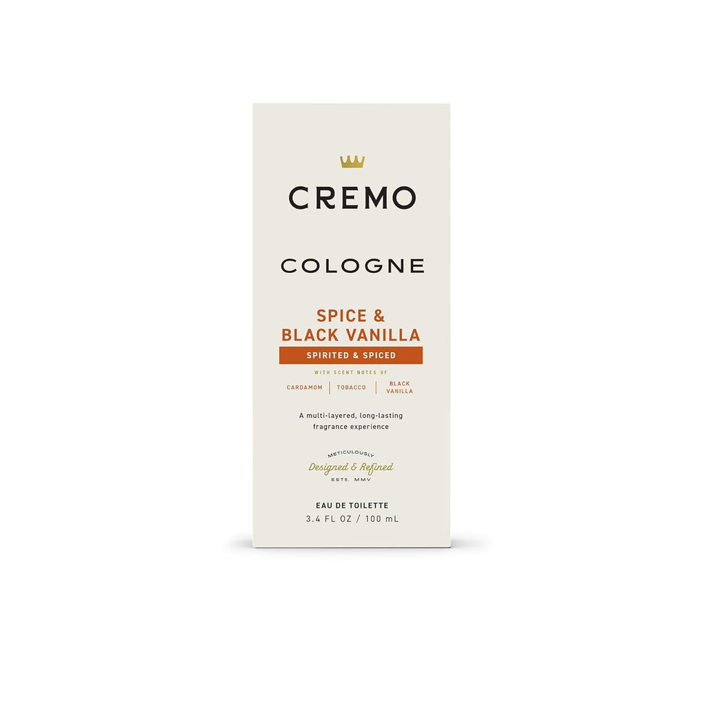 Elevate Your Essence: Cremo Men's Cologne in Spice & Black Vanilla - 3.4 Fl Oz of Sophisticated Scent