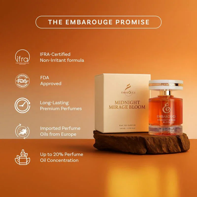 Experience the Allure of EMBAROUGE MIDNIGHT MIRAGE BLOOM - Enchanting Women's Fragrance with Chypre Notes | 100 ml Eau De Parfum | Perfect Gift for Her