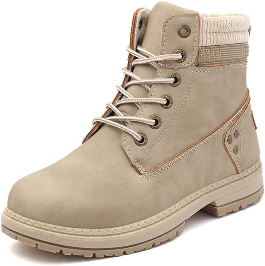 Elevate Your Adventures with Women's Stylish Waterproof Hiking Combat Boots - Lace-Up Low Heel Ankle Booties