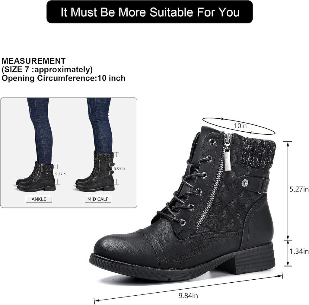 Women's Lace-Up Ankle Combat Boots