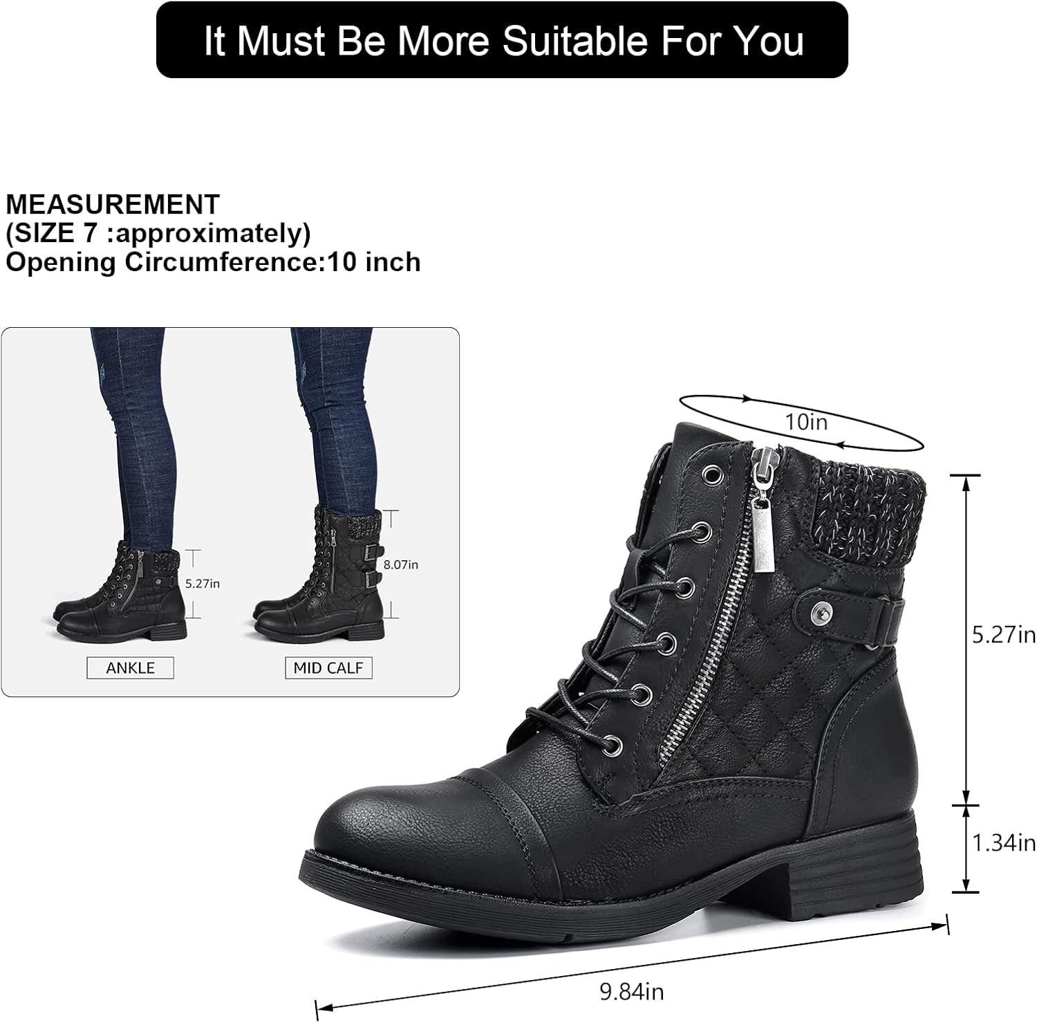 Women's Lace-Up Ankle Combat Boots