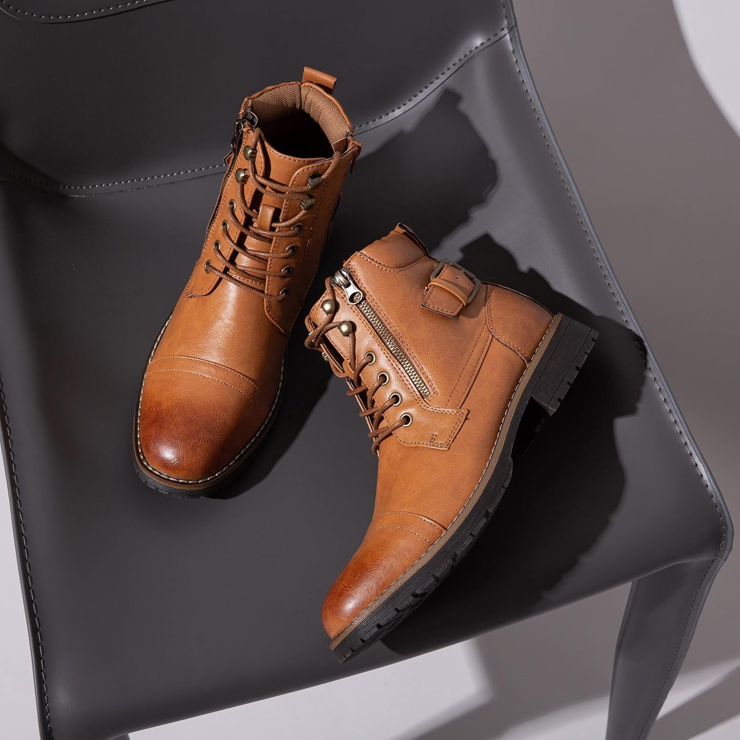 Men's Casual Motorcycle Combat Ankle Boots