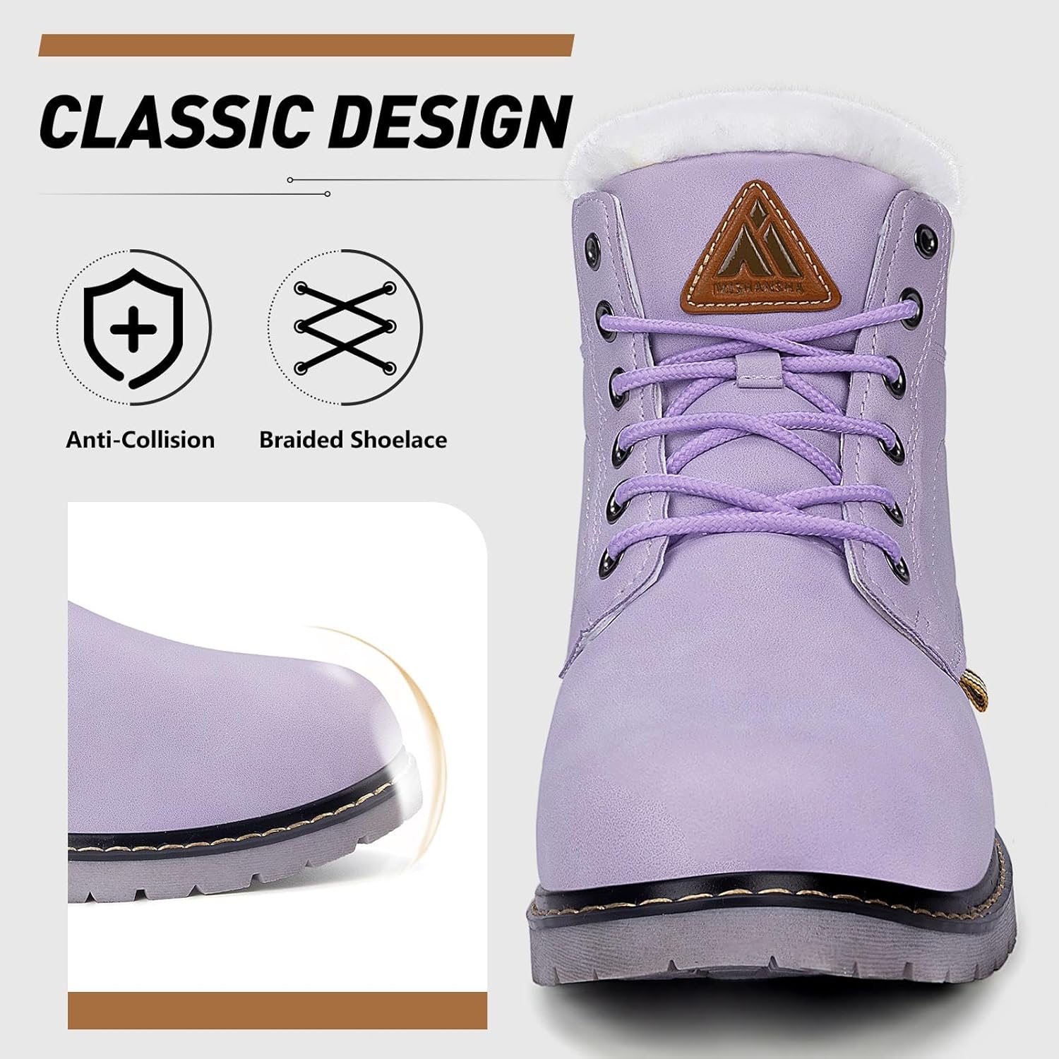 Step into Winter with Confidence: Women's Waterproof Snow Boots – Insulated Hiking Footwear Featuring Cozy Fur Lining and Anti-Slip Sole