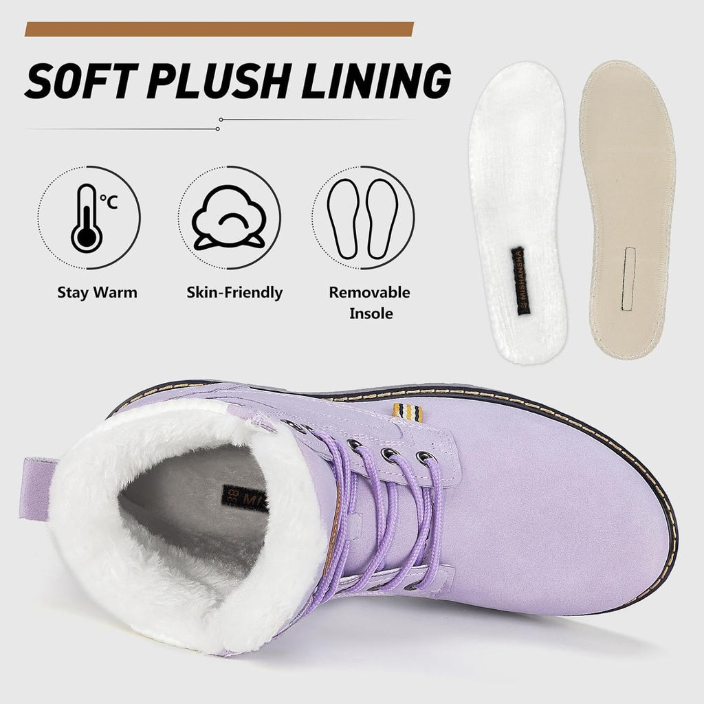 Step into Winter with Confidence: Women's Waterproof Snow Boots – Insulated Hiking Footwear Featuring Cozy Fur Lining and Anti-Slip Sole