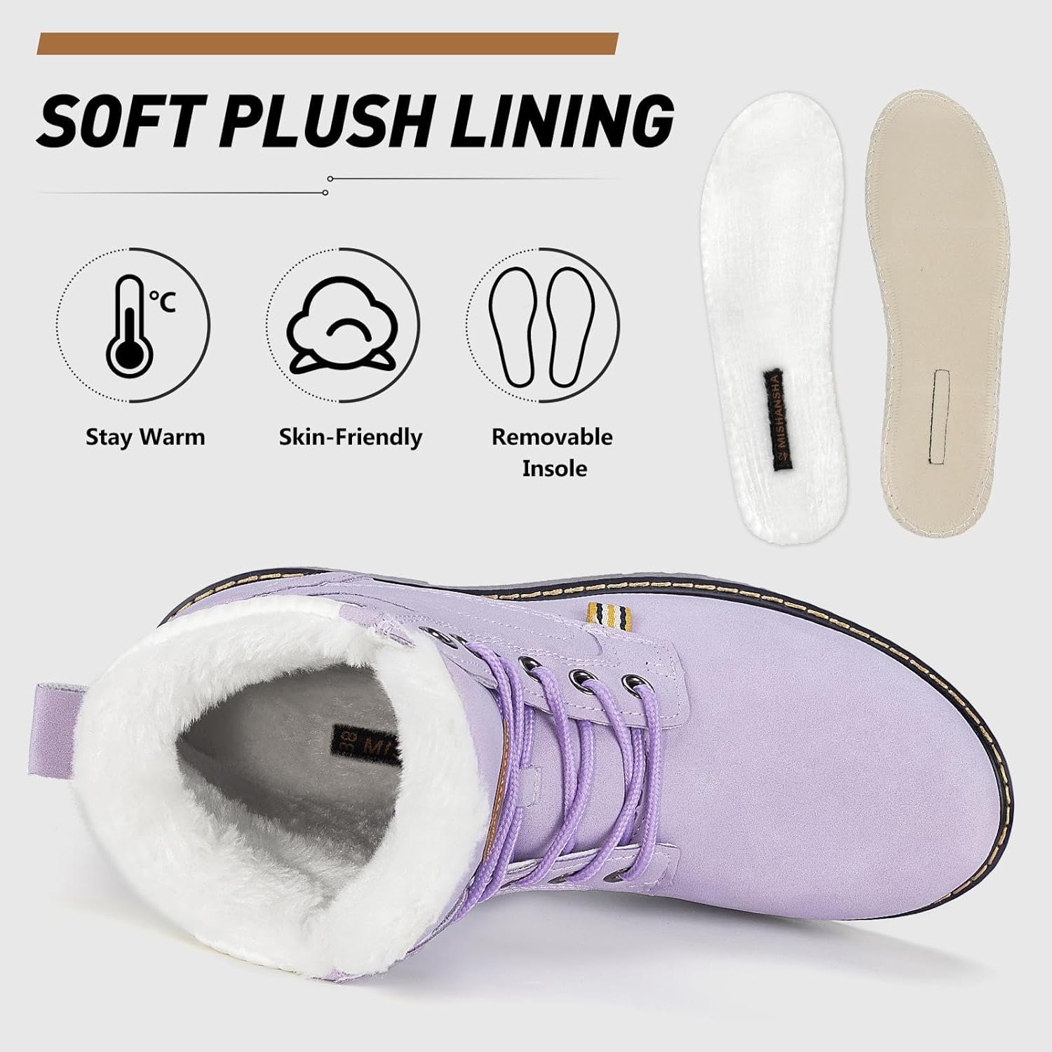 Step into Winter with Confidence: Women's Waterproof Snow Boots – Insulated Hiking Footwear Featuring Cozy Fur Lining and Anti-Slip Sole