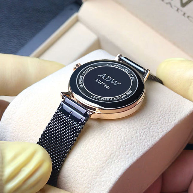 Women Rose Gold Simple Quartz Watch - Elegant Timepiece | GemTime Collective