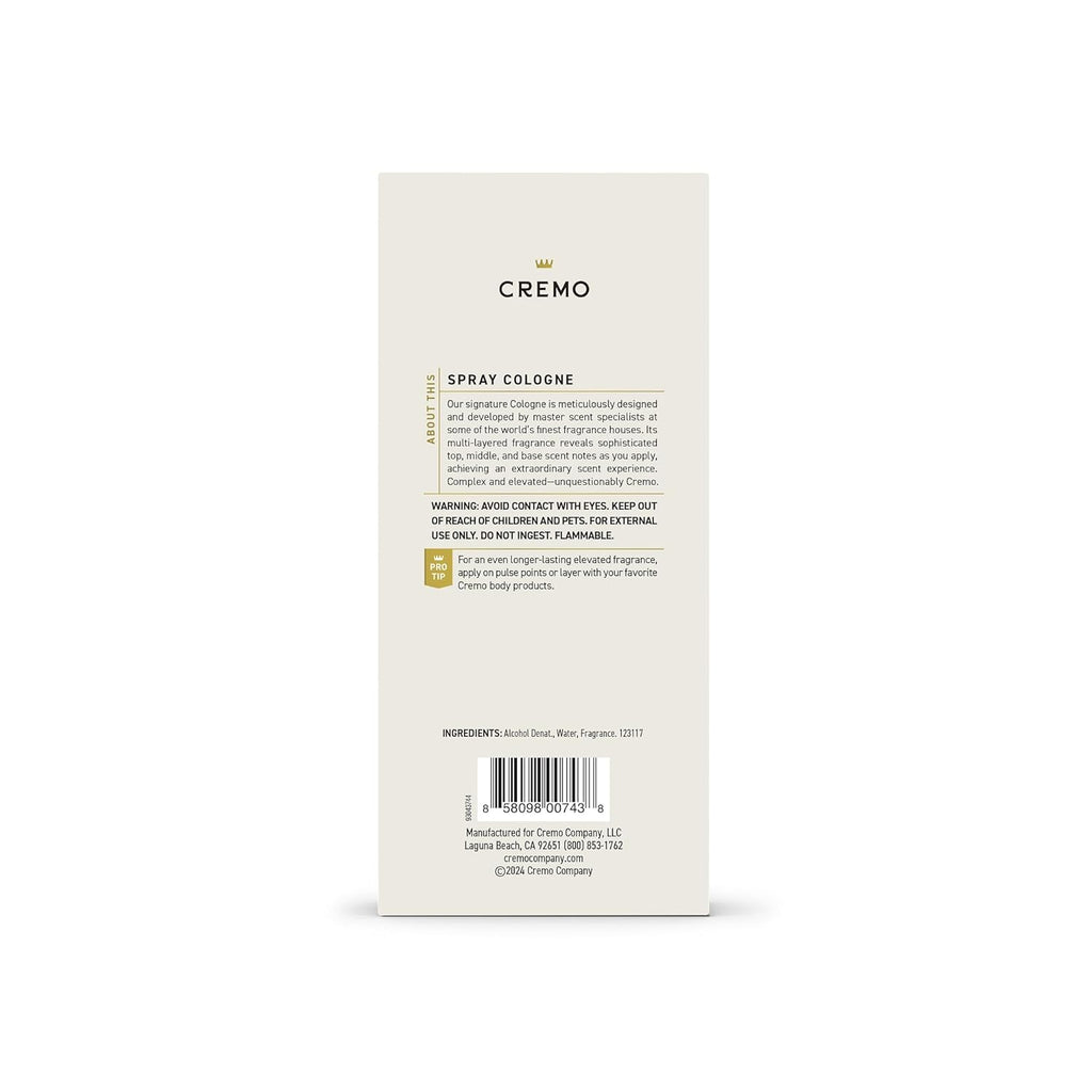 Elevate Your Essence: Cremo Men's Cologne in Spice & Black Vanilla - 3.4 Fl Oz of Sophisticated Scent