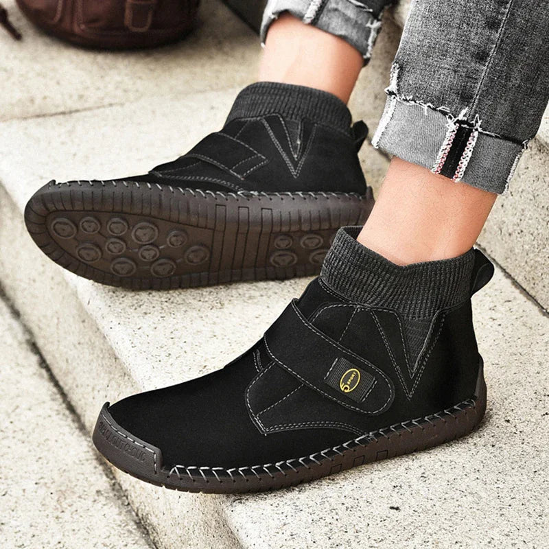 Men's Velcro Ankle Boots - Winter Sock Trainer Boots | GemTime Collective