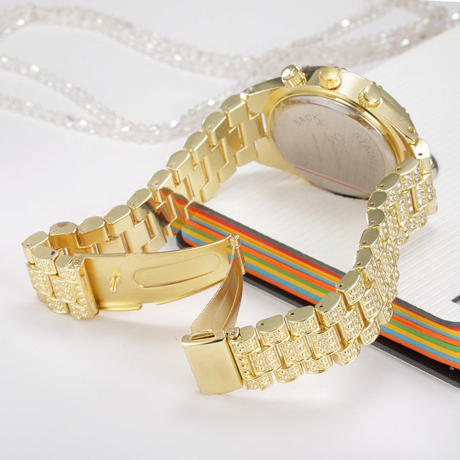 Women's Crystal Quartz Analog Watch - Fashion Stainless Steel Geneva | GemTime Collective