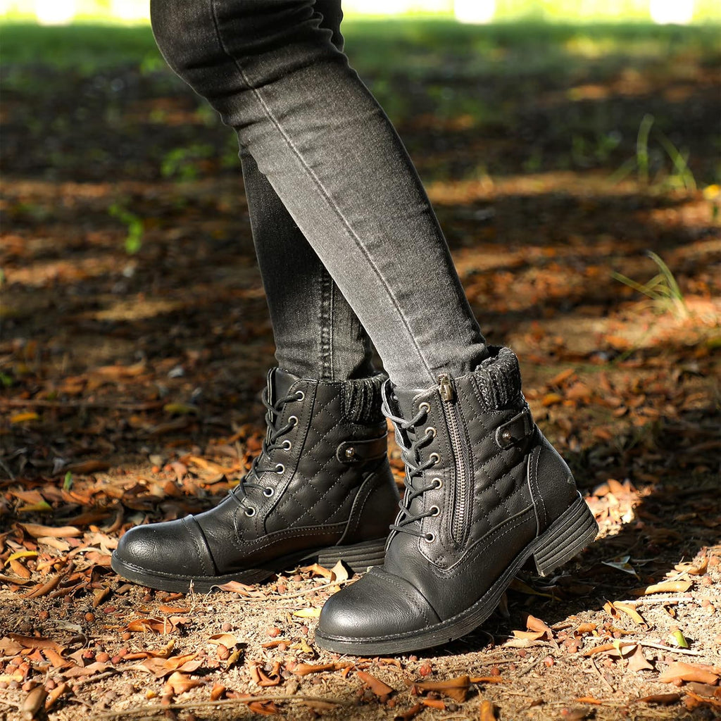 Women's Lace-Up Ankle Combat Boots