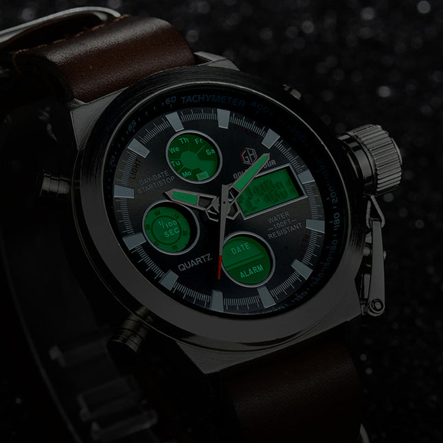 Relogio Masculino Luxury Watch - Men's Analog Digital LED Sports Watch | GemTime Collective