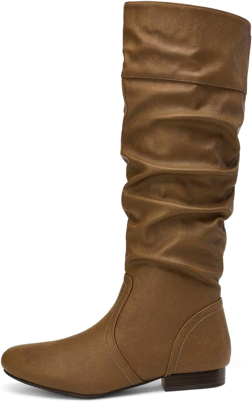 Elevate Your Winter Style with DREAM PAIRS Women's Chic Knee-High Pull-On Boots in Camel