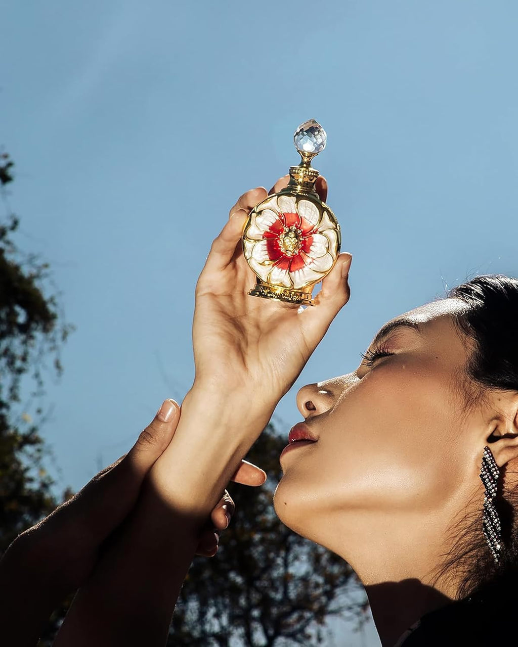 Layali Rouge Eau de Parfum - Indulge in the Alluring Essence of Papaya, Peach, and Rose - 0.5 Oz Travel Size