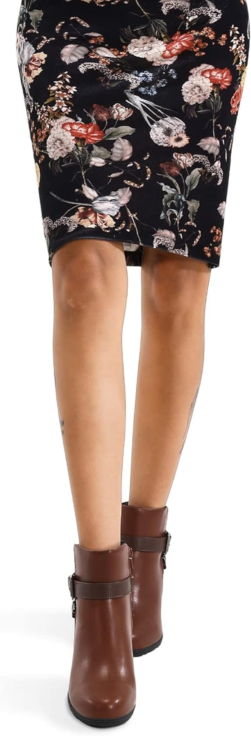 Step Out in Style with Our Women's Chunky Stacked Heel Ankle Booties Featuring a Trendy Zipper and Buckle Strap