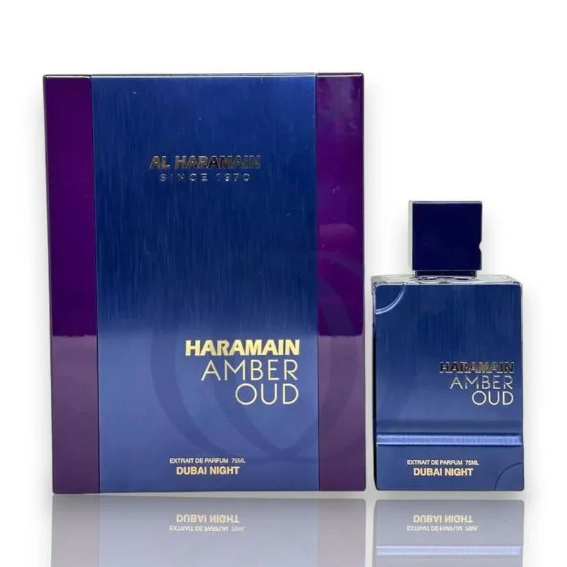 Indulge in Luxury with Al Haramain Amber Oud Dubai Night Eau De Parfum - 75 ML of Warm Sensual Bliss for Men
