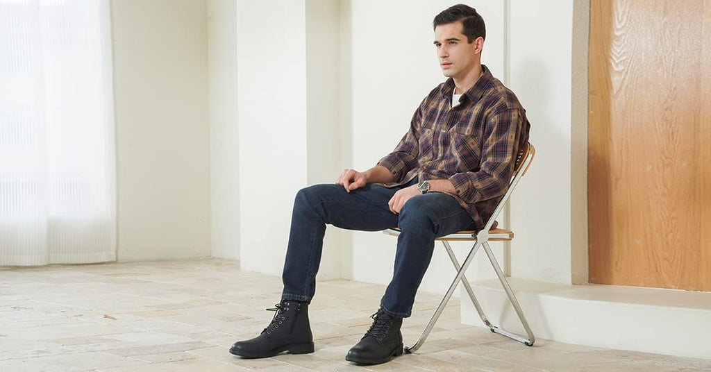 Elevate Your Style with Vostey Men's Motorcycle Casual Chukka Boots - Effortless Zipper Closure for Ultimate Comfort