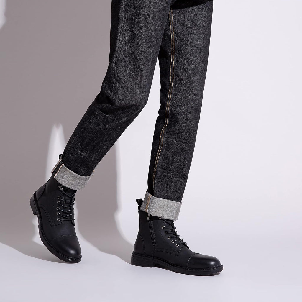 Elevate Your Style with Vostey Men's Motorcycle Casual Chukka Boots - Effortless Zipper Closure for Ultimate Comfort