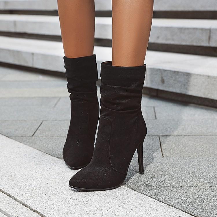 High heel stiletto pointed socks boot elastic booties - GemTime Collective