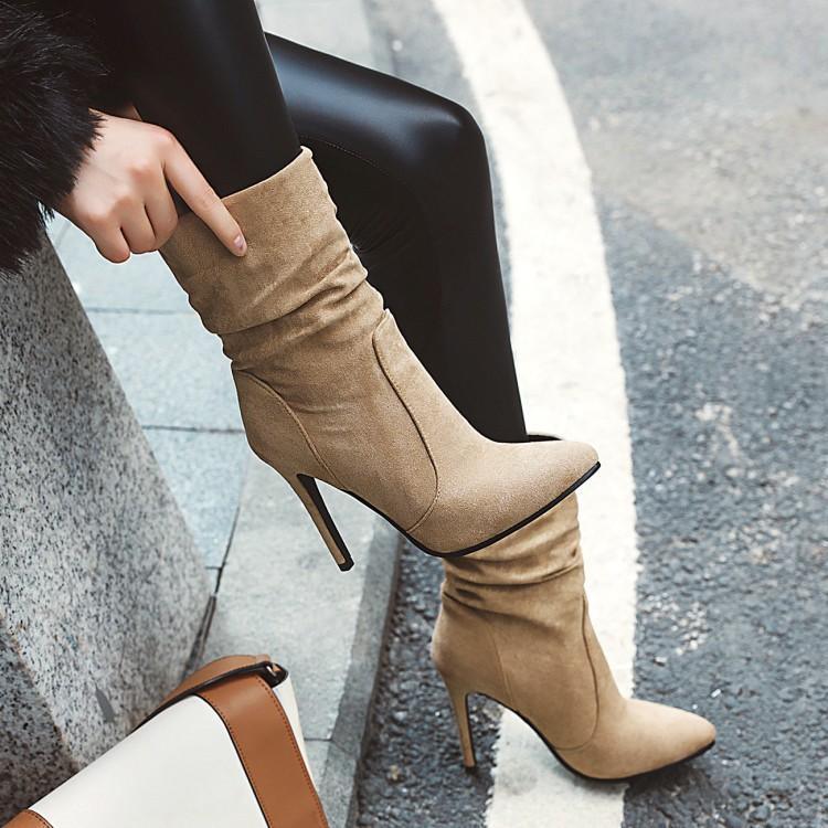 High heel stiletto pointed socks boot elastic booties - GemTime Collective