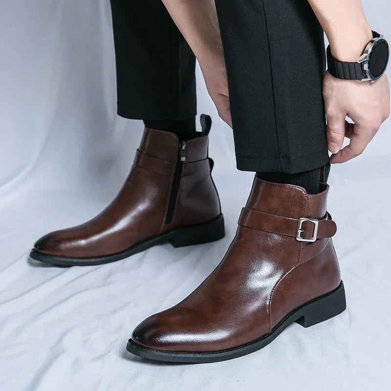 High - top British Fall Winter Men Western Boots Men - GemTime Collective