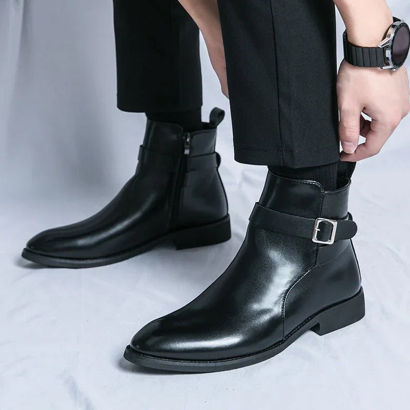 High - top British Fall Winter Men Western Boots Men - GemTime Collective