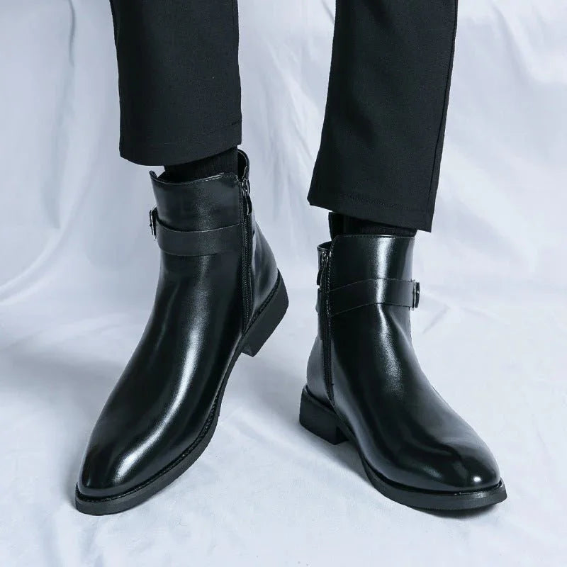 High - top British Fall Winter Men Western Boots Men - GemTime Collective