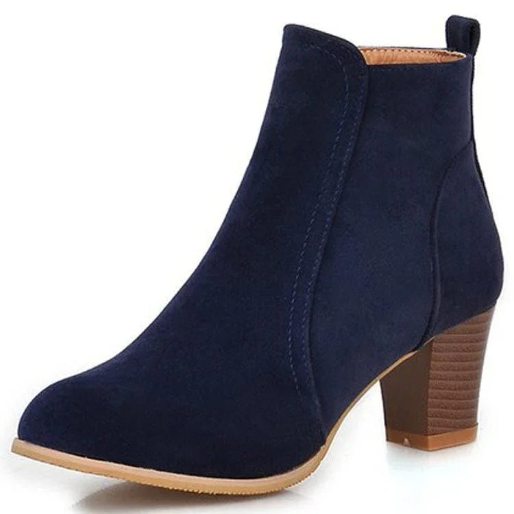 Short Boots Women Martin Boots Mid Heel Thick Heel Women's Boots - GemTime Collective