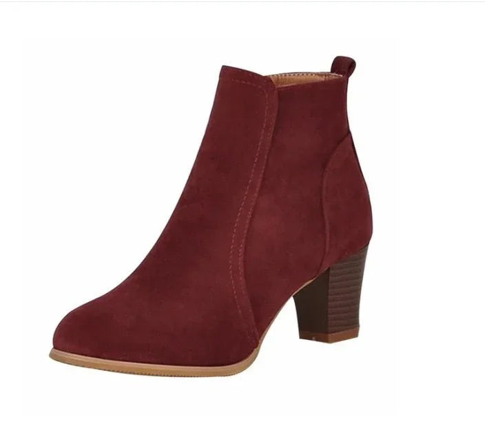 Short Boots Women Martin Boots Mid Heel Thick Heel Women's Boots - GemTime Collective
