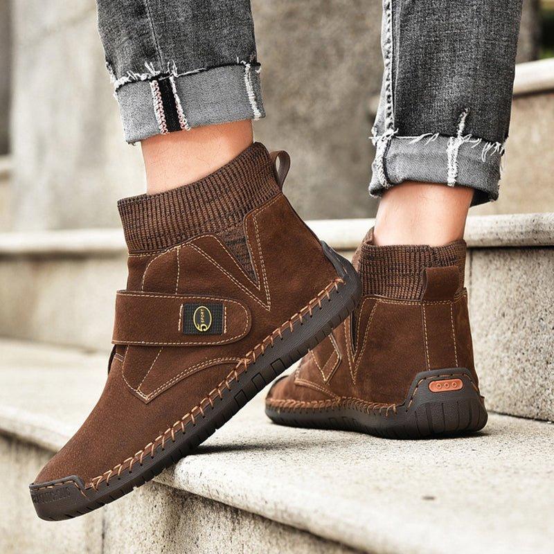Velcro Shoes Men Ankle Boots Winter Sock Trainer Boots High Quality - GemTime Collective