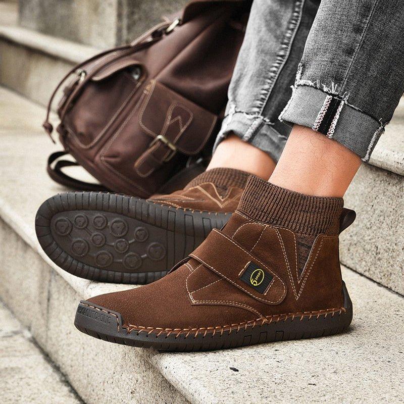 Velcro Shoes Men Ankle Boots Winter Sock Trainer Boots High Quality - GemTime Collective